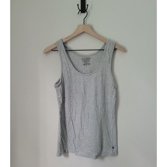 Lucky Brand Heather Grey Scoop Neck Tank Size Large - Picture 1 of 4